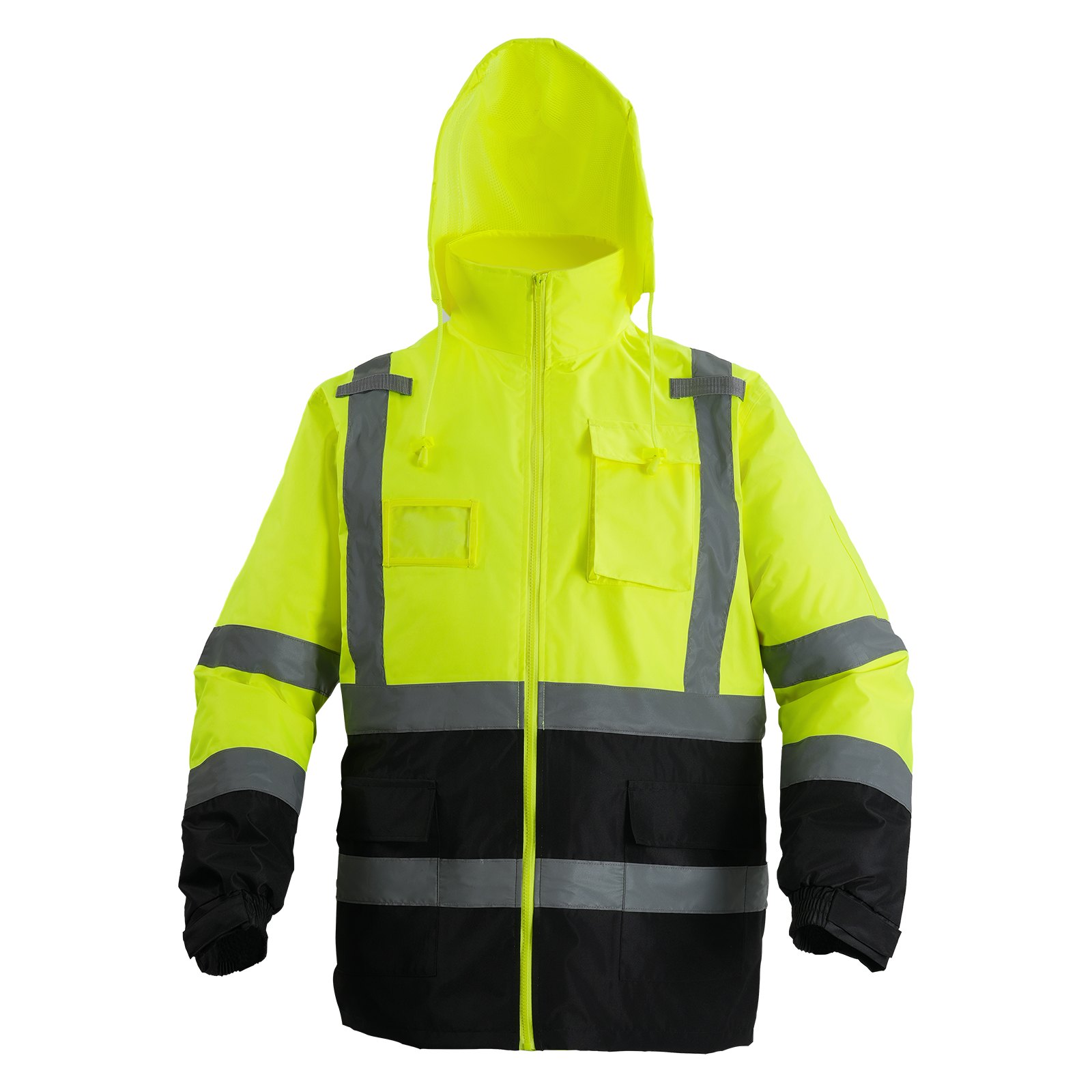 VEVOR Yellow Safety Jacket – Waterproof Hi Vis Class 3 Coat