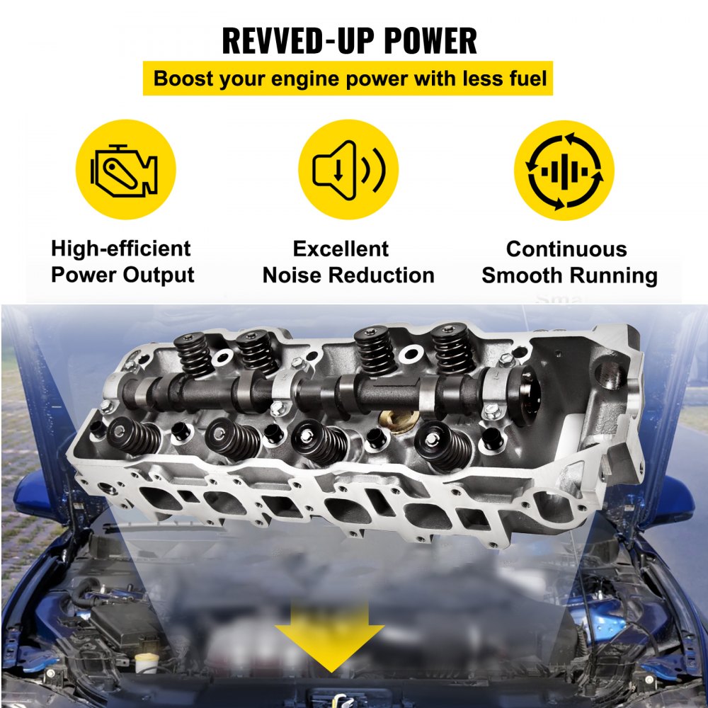 VEVOR Complete Cylinder Head for 8595 22R 22RE 22RE 2.4L SOHC Pickup