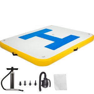 Plateforme Flottante Gonflable AWSUM - Quai Dock Pour Lac/Piscine - 5x6x0.5 Pieds - Multi-Personnes
