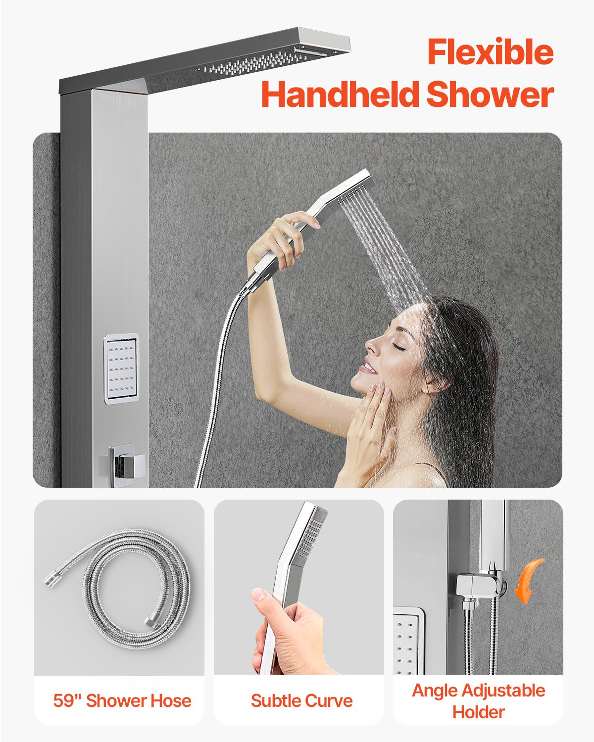 VEVOR Tower Shower Panel System – 53 Inch, 5-in-1 Shower