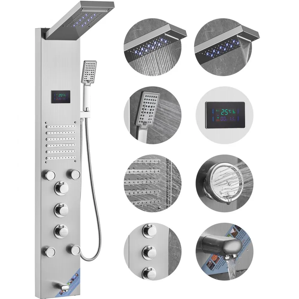 VEVOR VEVOR Shower Panel Tower System 6 Modes Hydroelectricity LED