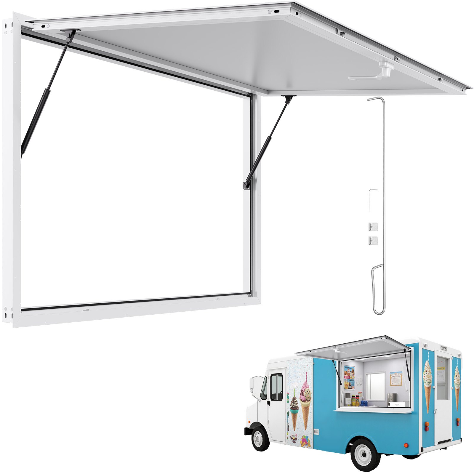 VEVOR Concession Window 60x36 in, Aluminum Alloy Frame Service Window ...