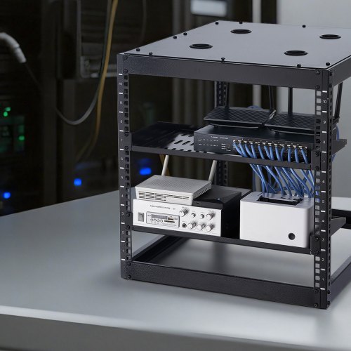 VEVOR 1U Server Rack Shelf, 4 PCS, 50 lbs Max Load-Bearing Vented