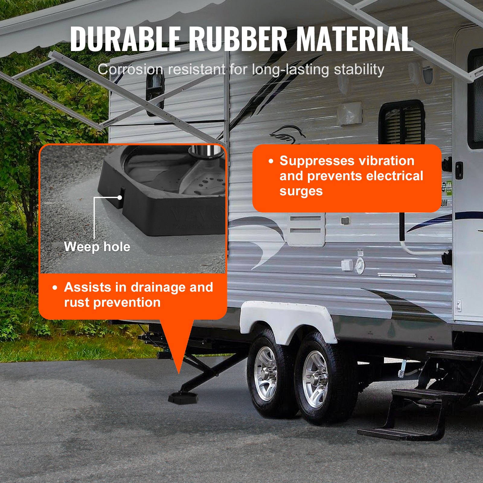 VEVOR RV Leveling Pads, 9 Inch Round Landing Feet, Permanent Attached ...