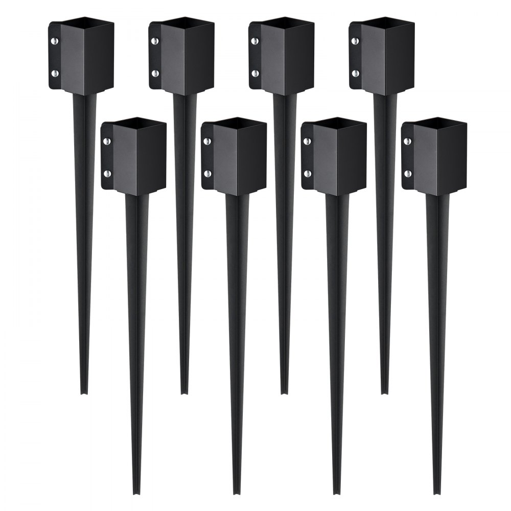 VEVOR Fence Post Anchor Ground Spike, 8 Pack 36 x 4 x 4 Inches Outer ...