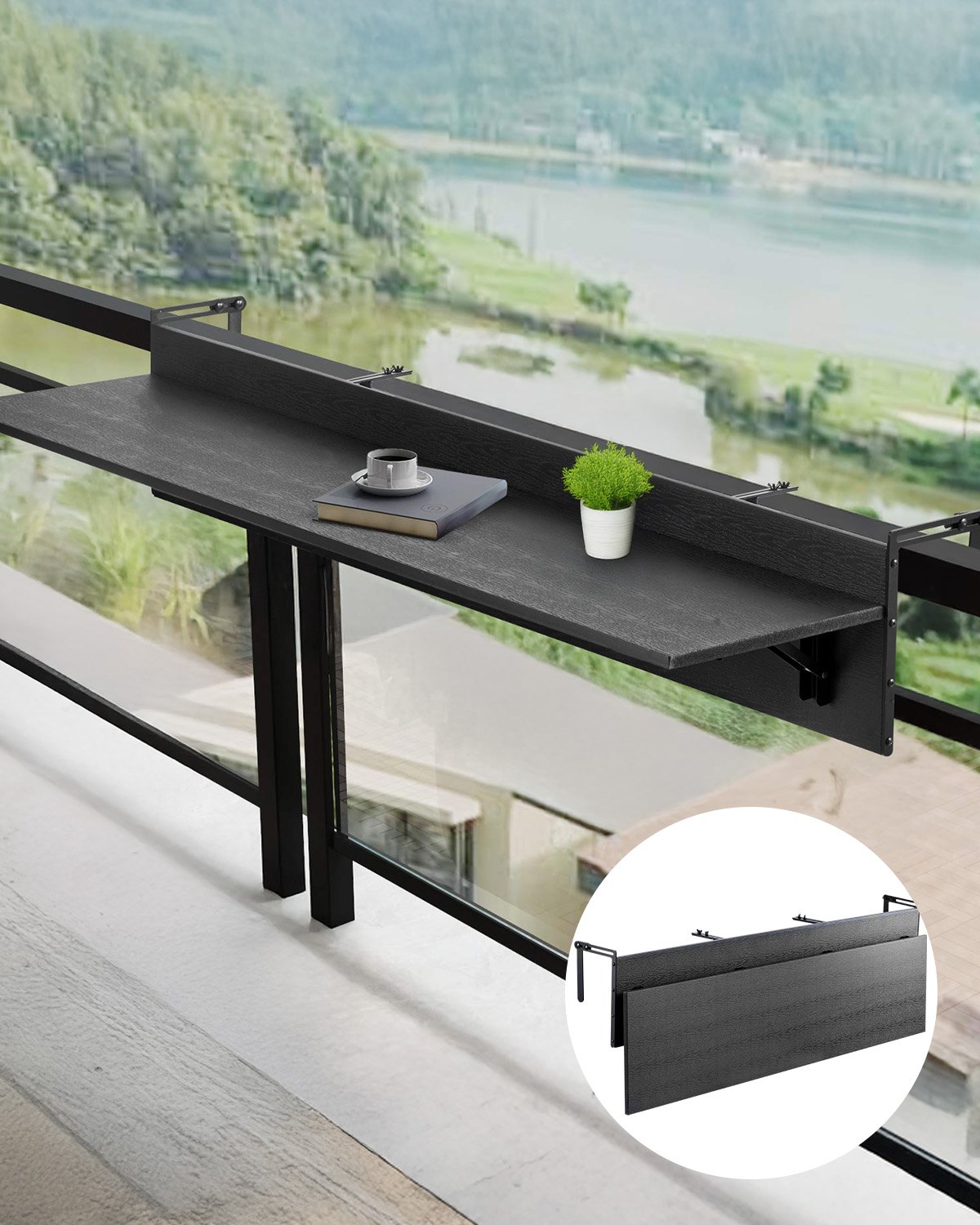 VEVOR Folding Balcony Table – Durable & 50 lbs Capacity