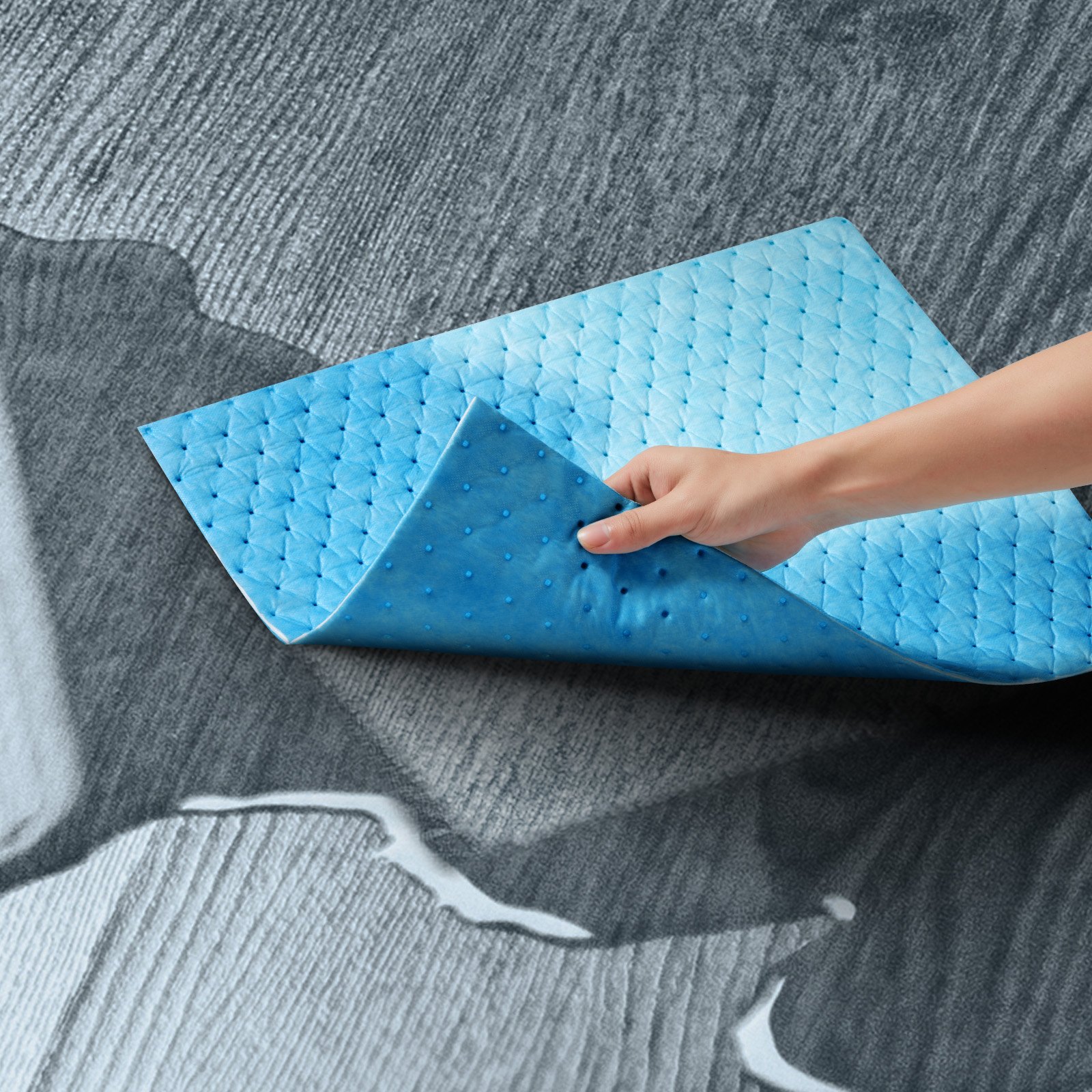 VEVOR Spill Absorbent Pads, Water Absorbing Mat Pad in Dispenser Box, 6 ...