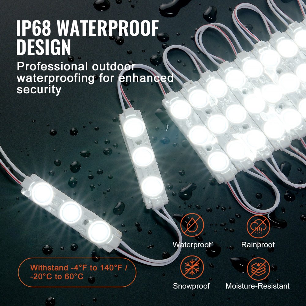 20ft RGB LED Window Store Front Light Strips - 12V With Power Supply & Remote, IP65
