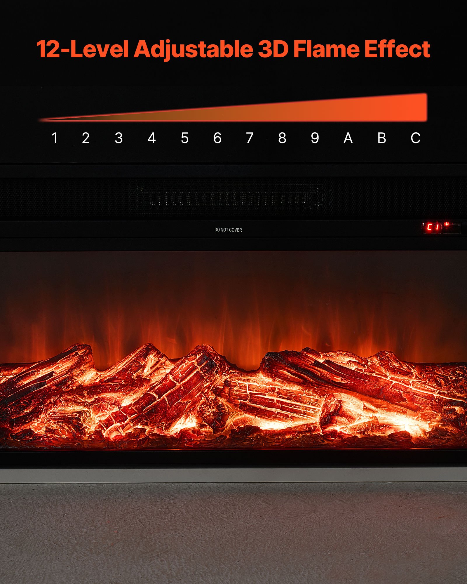 VEVOR 75 Inch Electric Fireplace – 1500W, 5120 BTU White