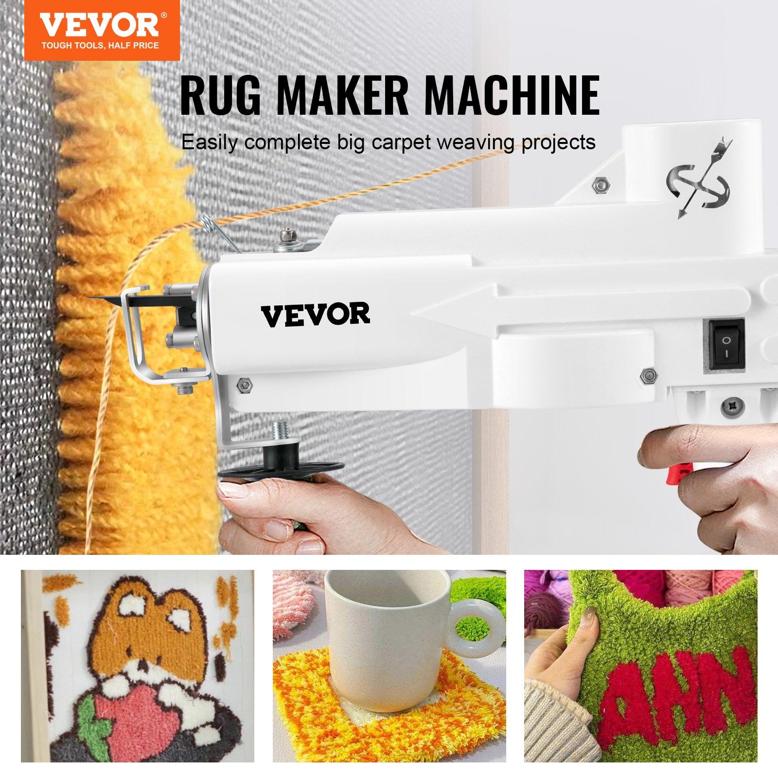 VEVOR Tufting Gun, Cut Pile Electric Carpet Weaving Flocking Machine