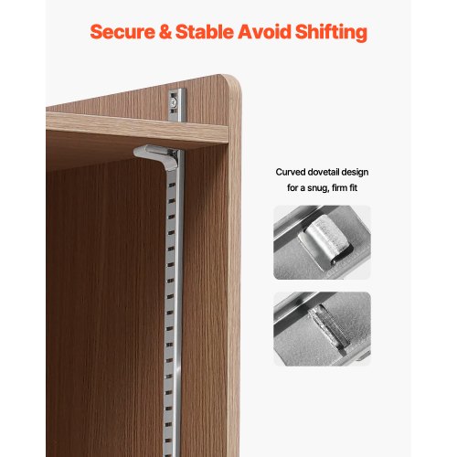 VEVOR Shelf Clips, 40 Pack, Adjustable Steel Pilaster Shelf Clips ...
