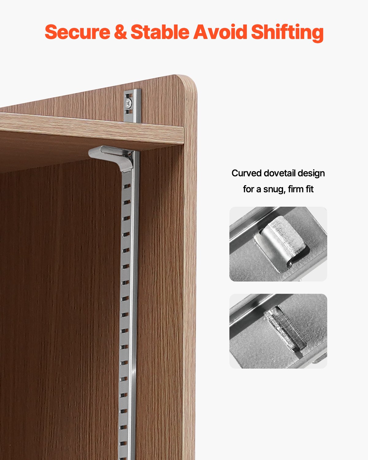 VEVOR Pilaster Shelf Clips - 17 x 22.3 x 40 mm, 40 PCS