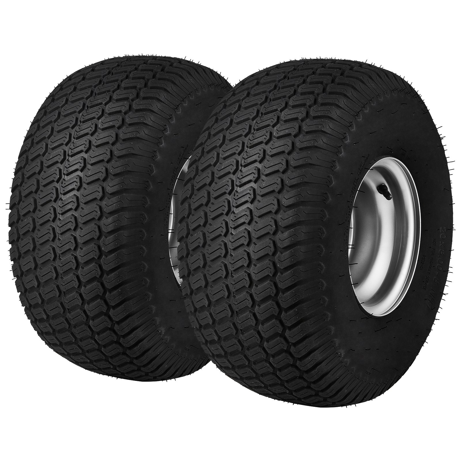 VEVOR Lawn Mower Tires with Rim, 20x88" Tubeless Tractor Tires, 2Pack Tire, STurf Pneumatic
