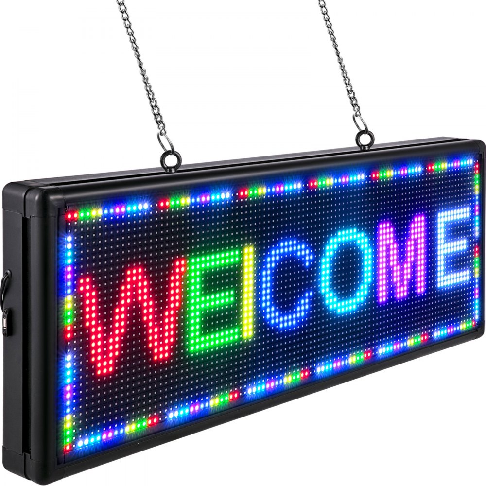 VEVOR Led Sign 40 x 15 Inch Digital Sign 96 x 96 HD Resolution Seven