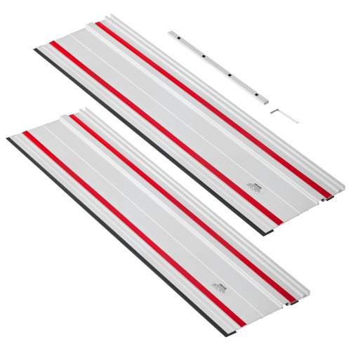 VEVOR Track Saw Guide Rail, 55-Inch Cutting Range, Kit Includes 2