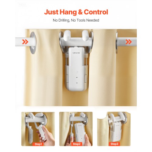 VEVOR Automatic Curtain Opener Electric Smart Curtain Opener for Roman ...