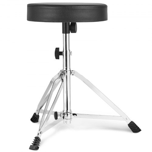 VEVOR Drumtroon, 490-585 mm in hoogte verstelbaar, gevoerde drumkruk met antislipvoeten, 5A drumsticks, 150 kg, 360 graden draaibare drumstoel voor drummers