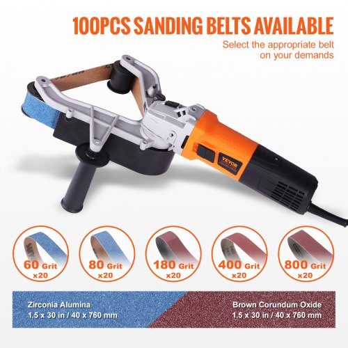 VEVOR Pipe Tube Polisher Sander, 1000W Pipe Belt Sander with 6 Variable ...