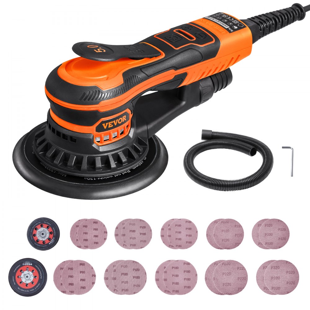 VEVOR Random Orbital Sander 5 & 6-Inch Brushless Orbital Sander Sander ...