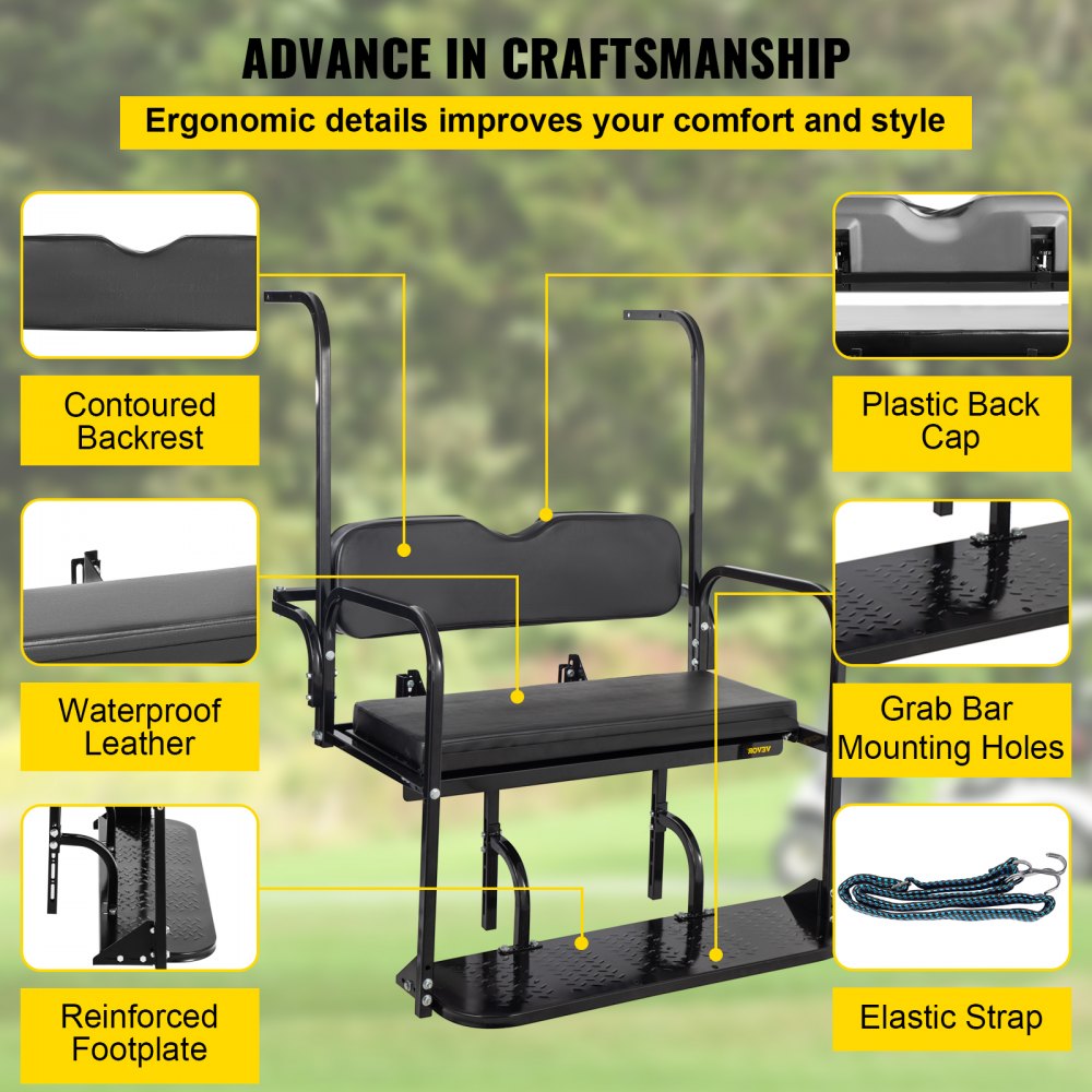 VEVOR Golf Cart Rear Seat, Club Car Rear Seat for Club Car DS 20002013