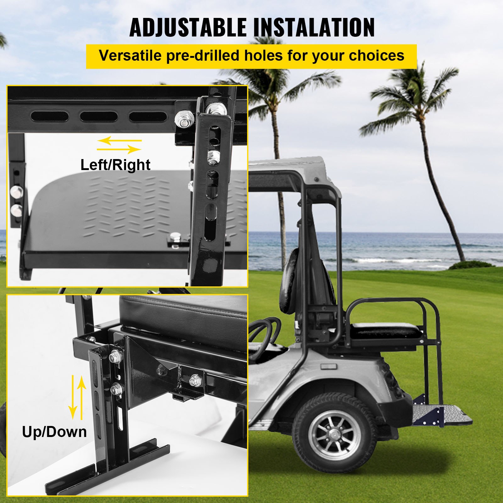 VEVOR Golf Cart Rear Seat, Club Car Rear Seat for 20042018 Club Car