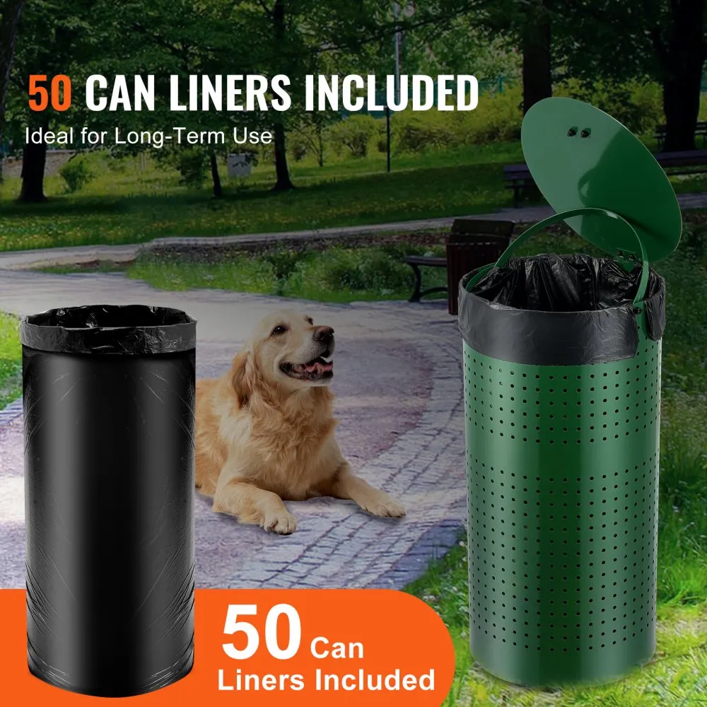 Pooping Garbage Dog Poop Trash Can 11.5 Gallons Weather-Resistant Dog Waste Bin with ...