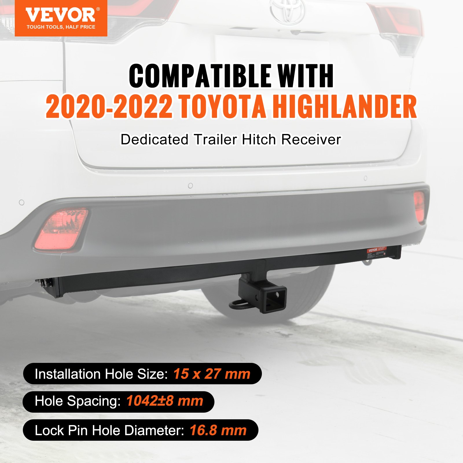 VEVOR Class 3 Trailer Hitch, 2-Inch Receiver, Q455B Steel Tube Frame ...