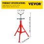 VEVOR V Head Pipe Stand Adjustable Height 28-52 Inch, Pipe Jack Stands 2500 LB. Capacity,Folding ...