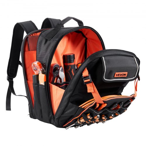 VEVOR Tool Backpack 45 Pockets Tear-resistant Jobsite Backpack for ...
