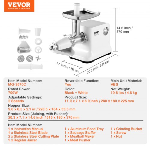 VEVOR 5.5 LBS/Min Electric Tomato Strainer 700W Tomato Sauce VEVOR 5.5 LBS/Min Electric Tomato Strainer 700W Tomato Sauce