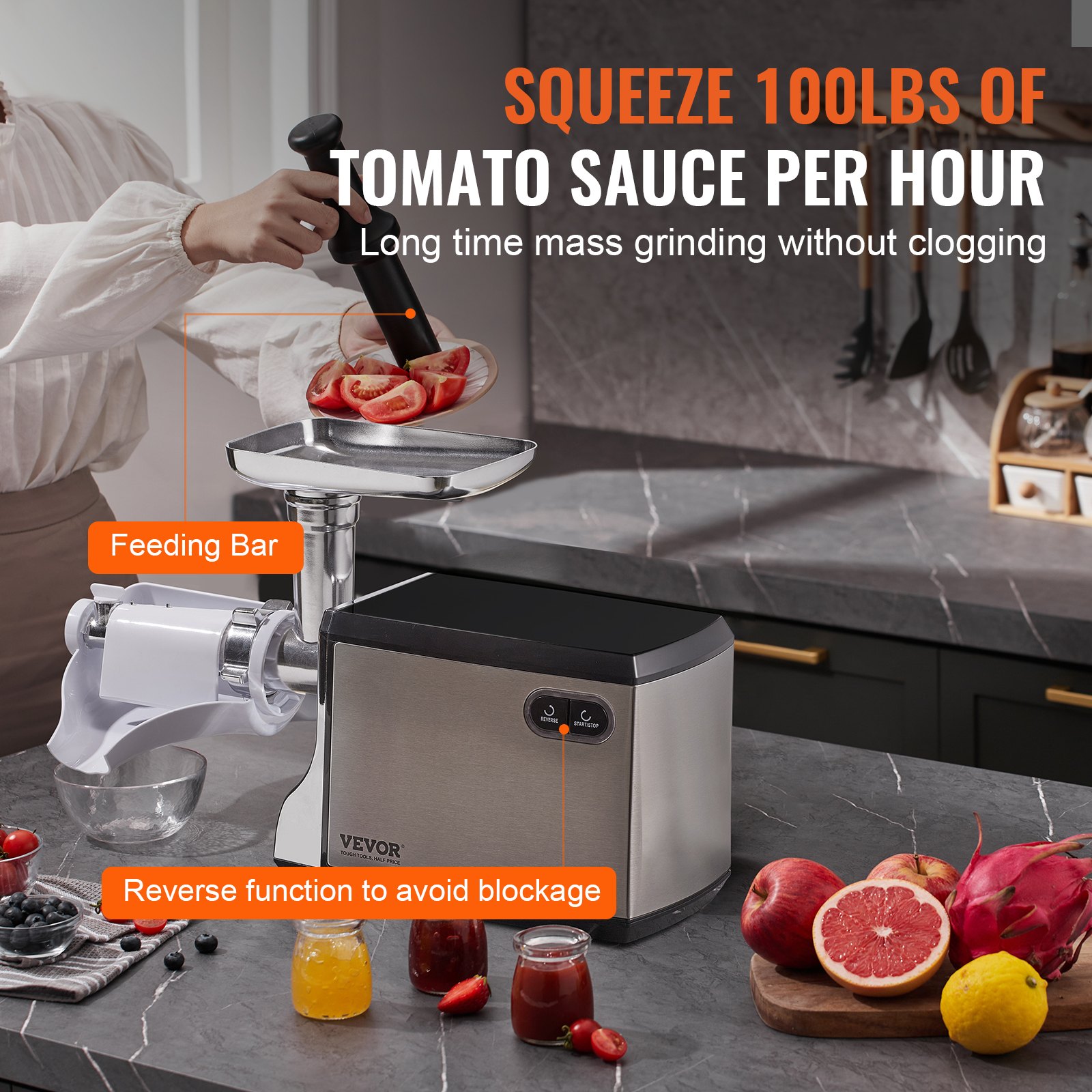 Sause Maker VEVOR Electric Tomato Strainer, 400W Tomato Sauce Maker Machine, 100 ...