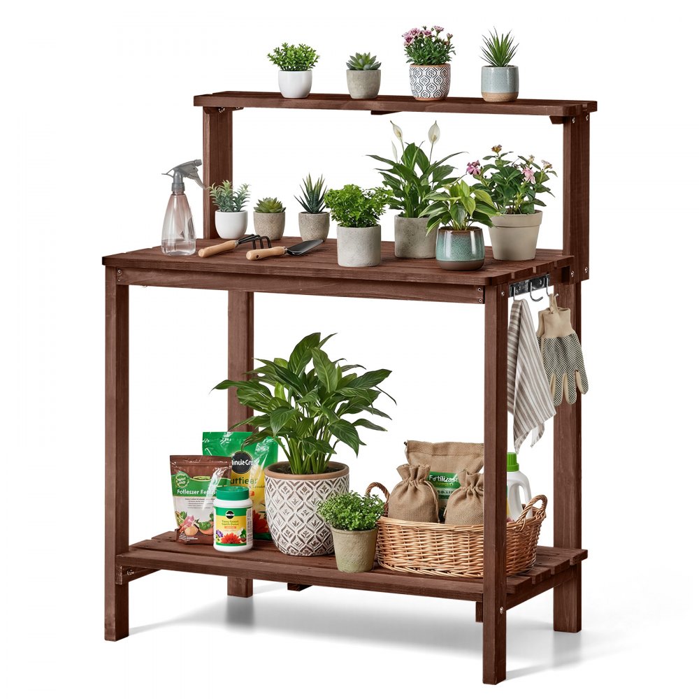 VEVOR Potting Bench Table, Outdoor Gardening Workstation with 36 x 20 ...