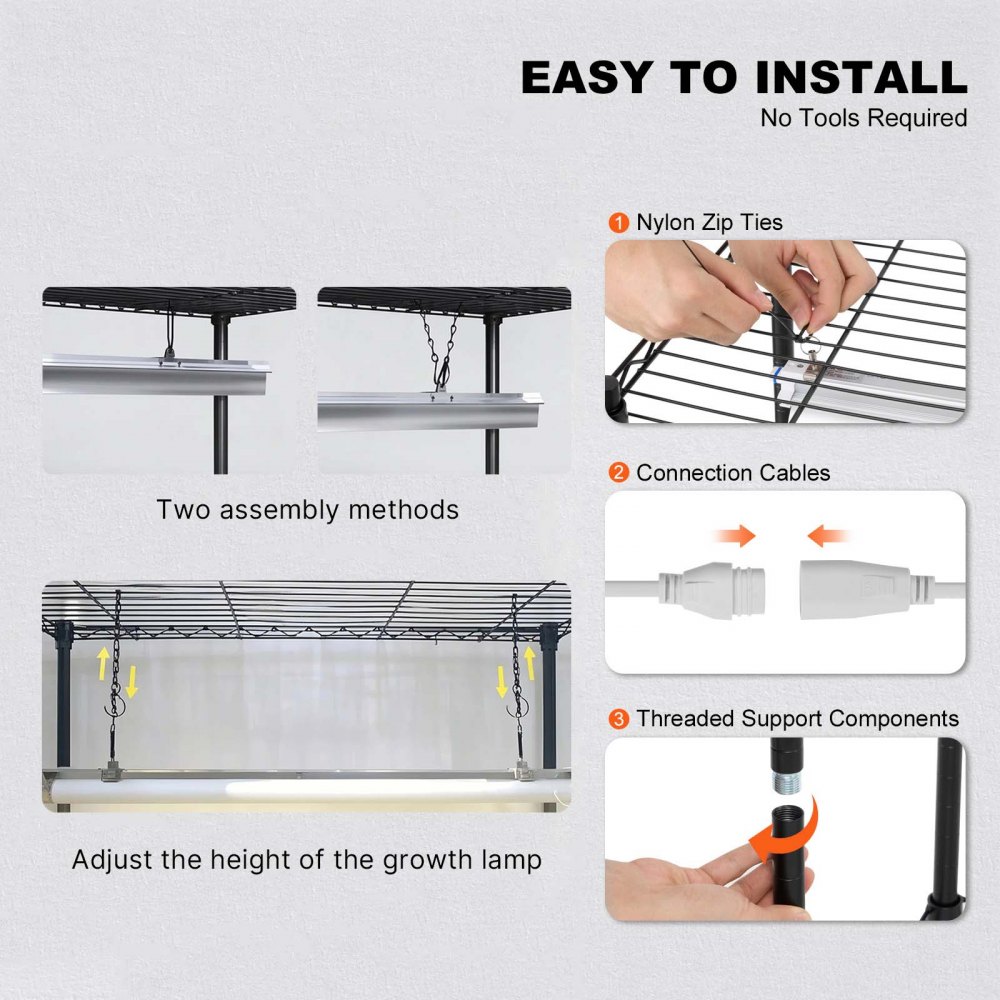 VEVOR Plant Stand with Grow Light, 4 Tiers, 180W Indoor Grow Light ...