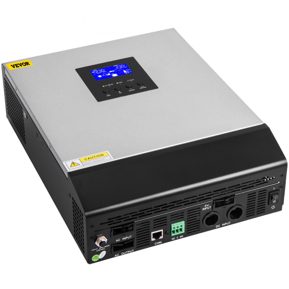 VEVOR Hybrid Solar Inverter, 3KVA 2400W, Pure Sine Wave Off-Grid ...
