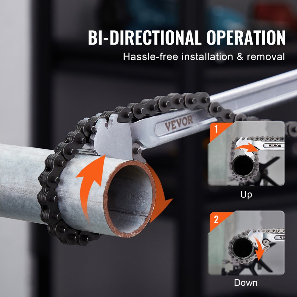 VEVOR Chain Wrench, 48 inch Chain Pipe Wrench, 13.4 inch Diameter ...