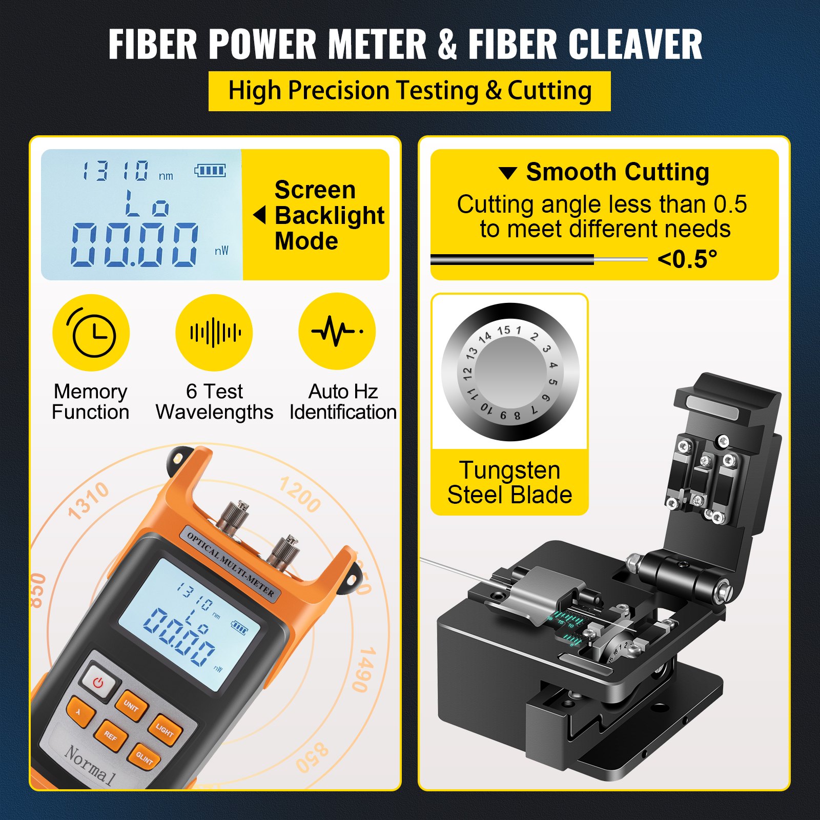 VEVOR Fiber Fusion Splicer Automatic Focus A-80S FTTH Fiber Optic ...