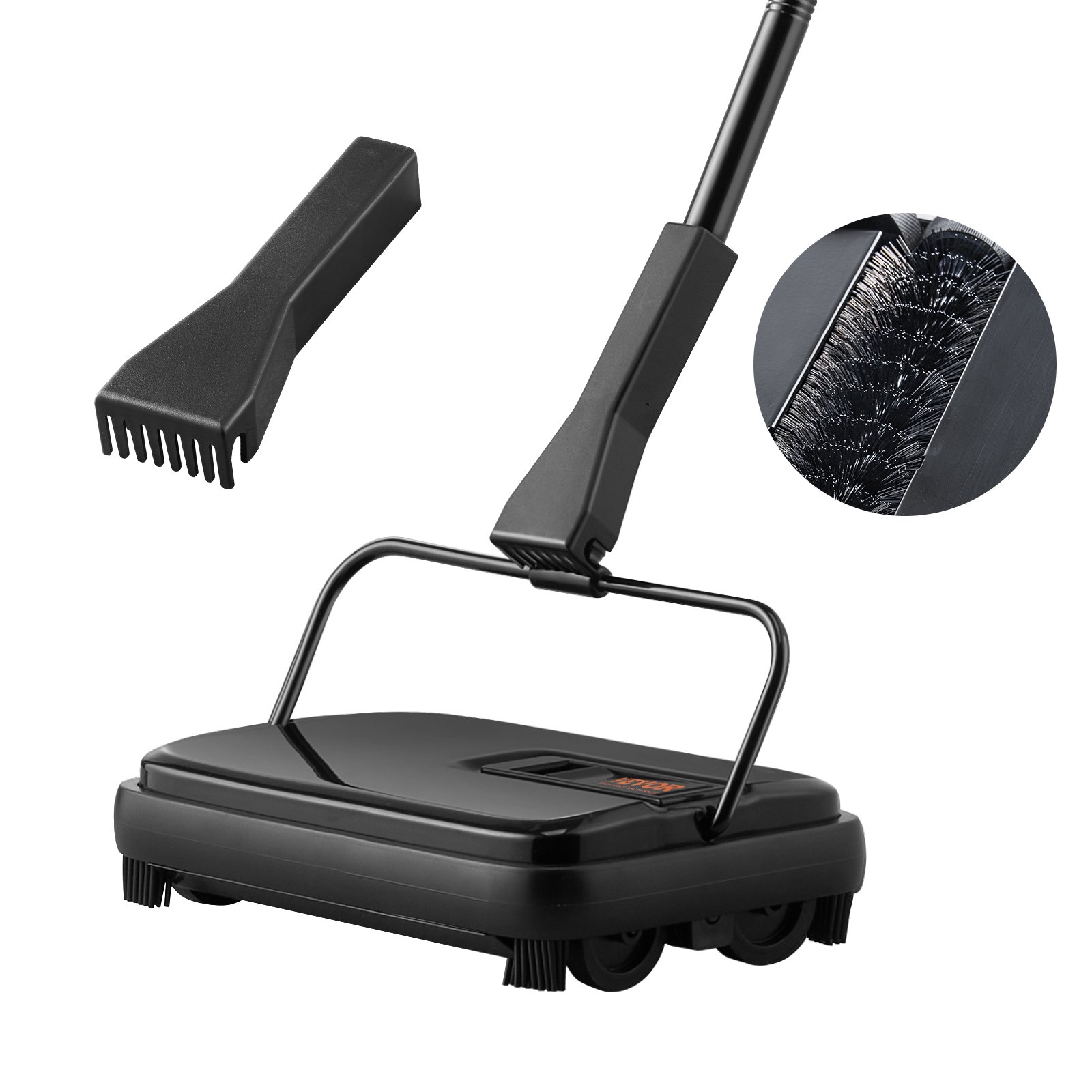 VEVOR Carpet Sweeper, 7.87 in Sweeping Paths, Floor Sweeper Manual Non ...