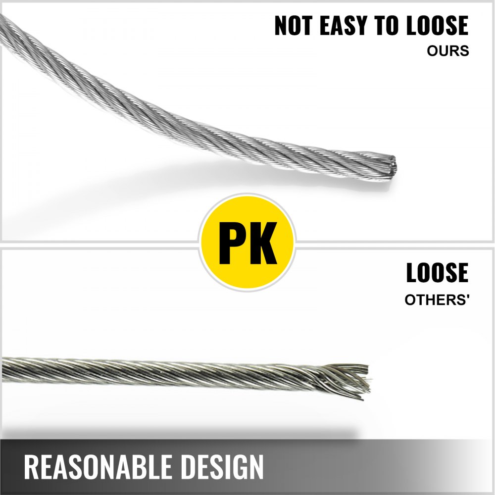 1/8'' 1x19 Stainless Steel Cable Wire Rope Indoor Heat Resistance Anti ...