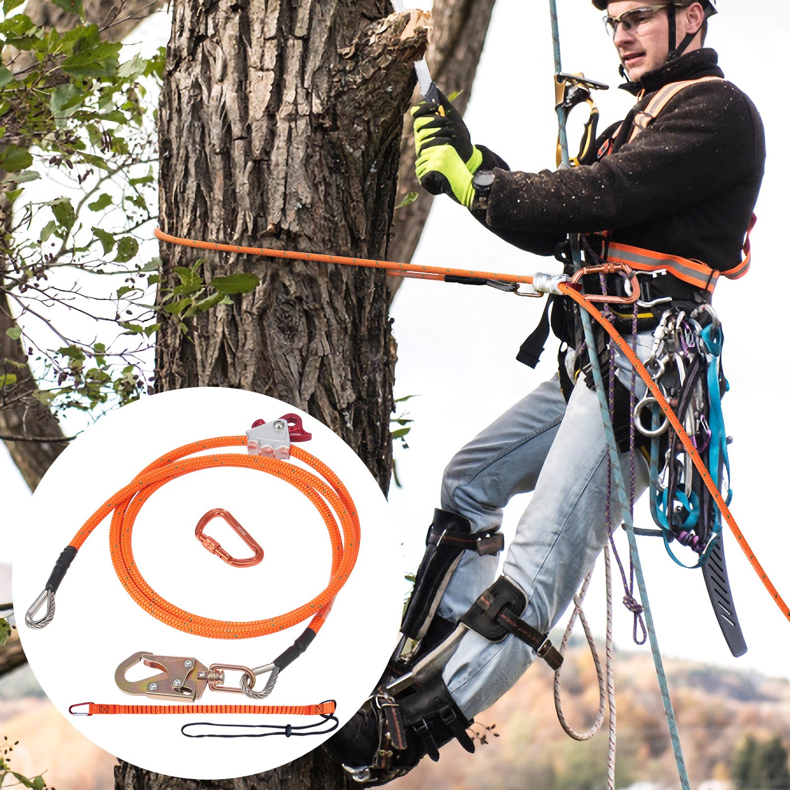 VEVOR Tree Climbing Flipline — 16mm Rope & 10ft Wide Length
