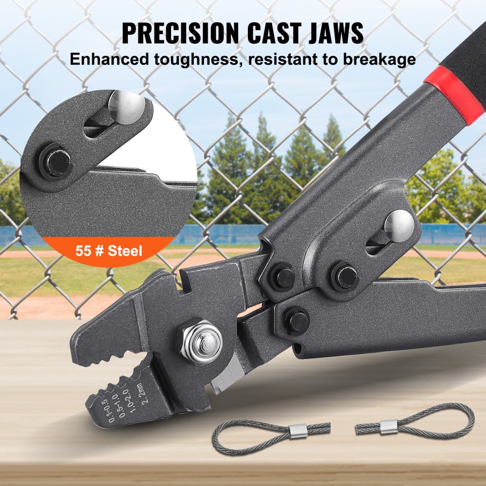 VEVOR Wire Rope Crimping Tool and Cutter Up To 2.2mm Wire Cable Crimps ...