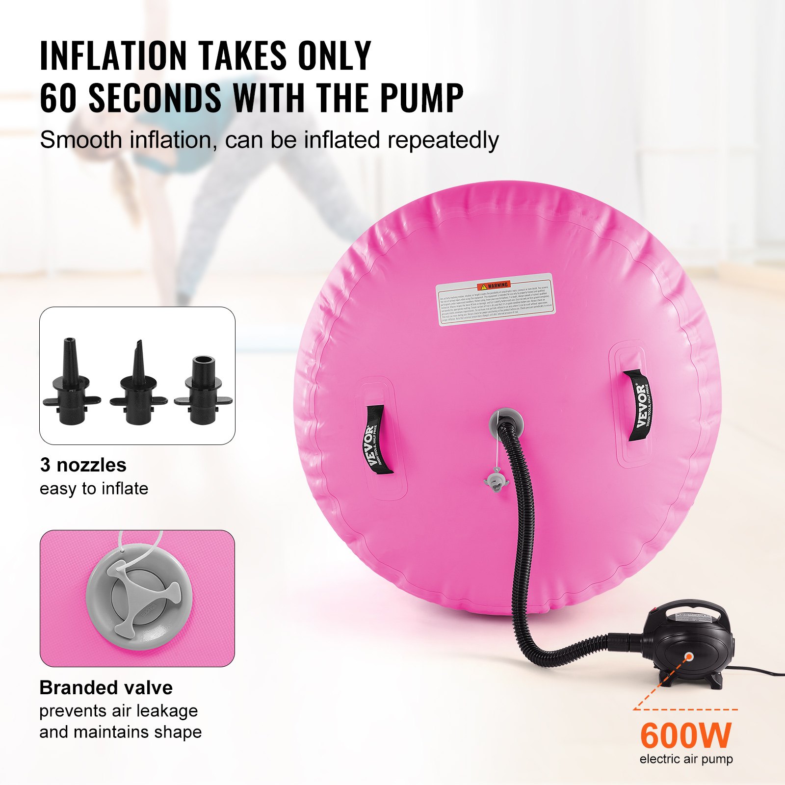Gymnastiek Air Barrel Roller Air Spot, Opblaasbare Tuimelmat