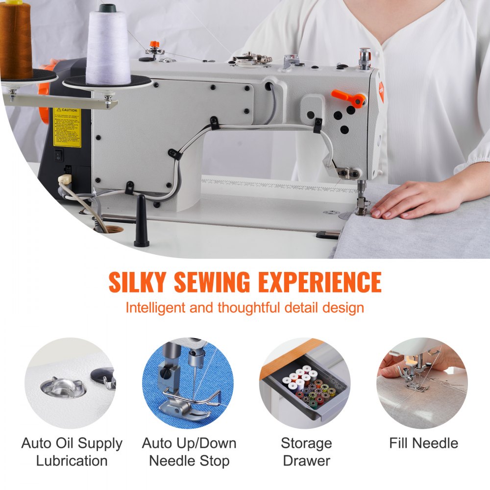VEVOR Industrial Sewing Machine, Heavyduty Lockstitch Sewing Machine