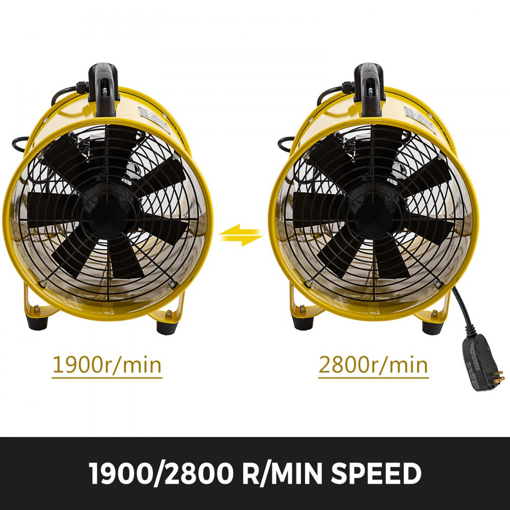 12'' Extractor Fan Blower 2 Speed 520w 1900/2800r/min High Rotation Air ...