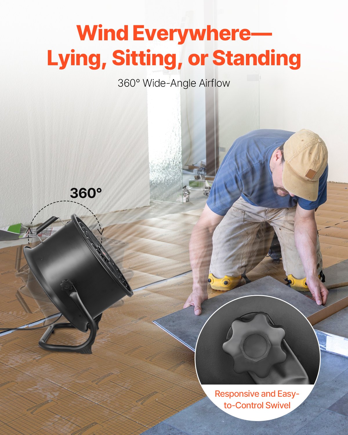 Sec Fan VEVOR Industrial Floor Fan — 3-Speed Heavy-Duty Cooling
