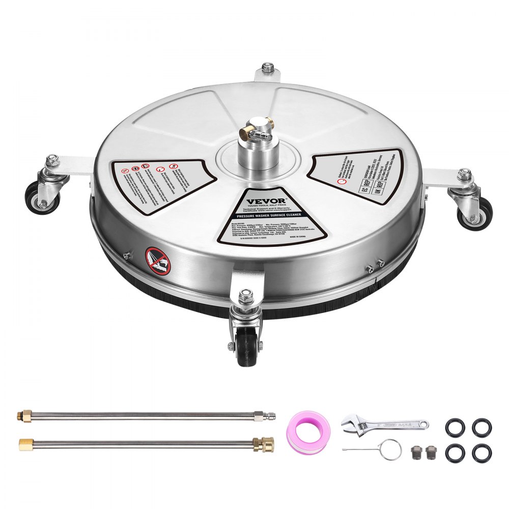 VEVOR VEVOR 18" Pressure Washer Surface Cleaner w/ Wheels, Stainless