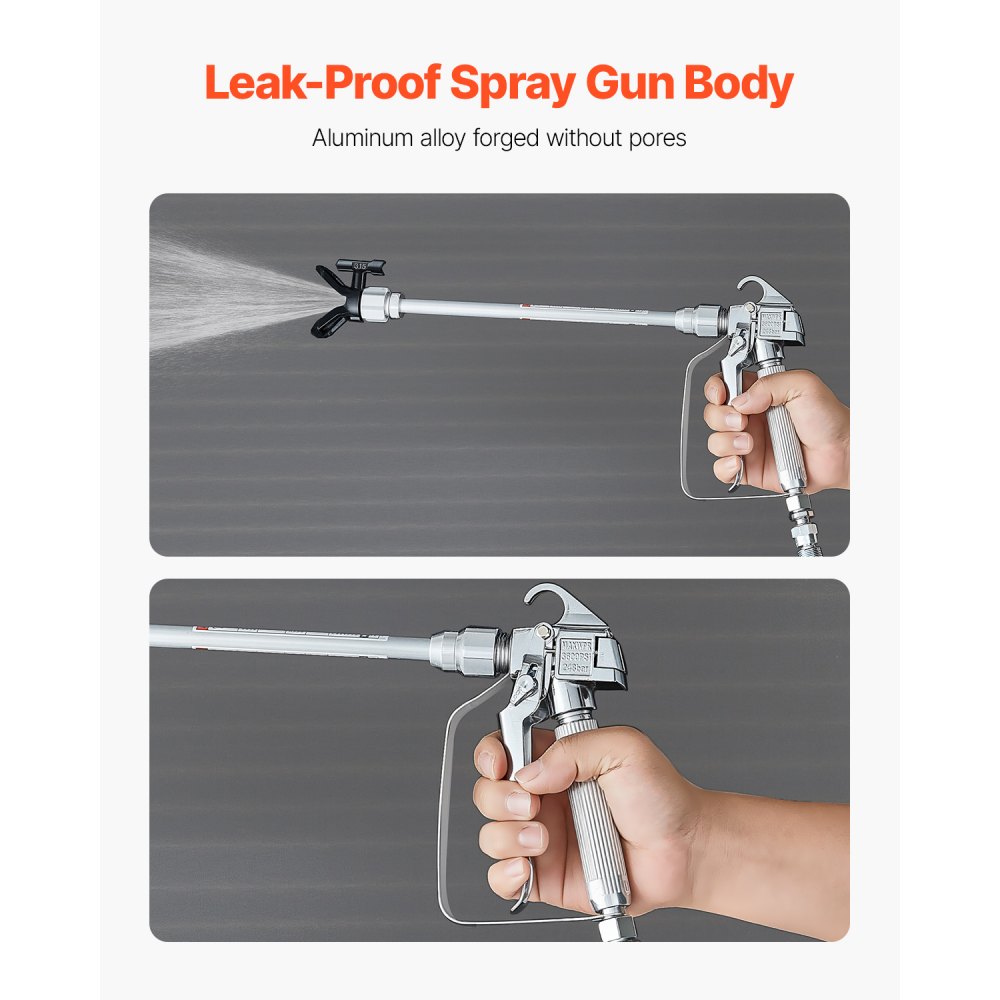 Airless Paint Spray Gun and Hose Kit 3600PSI with Extension Rods ...