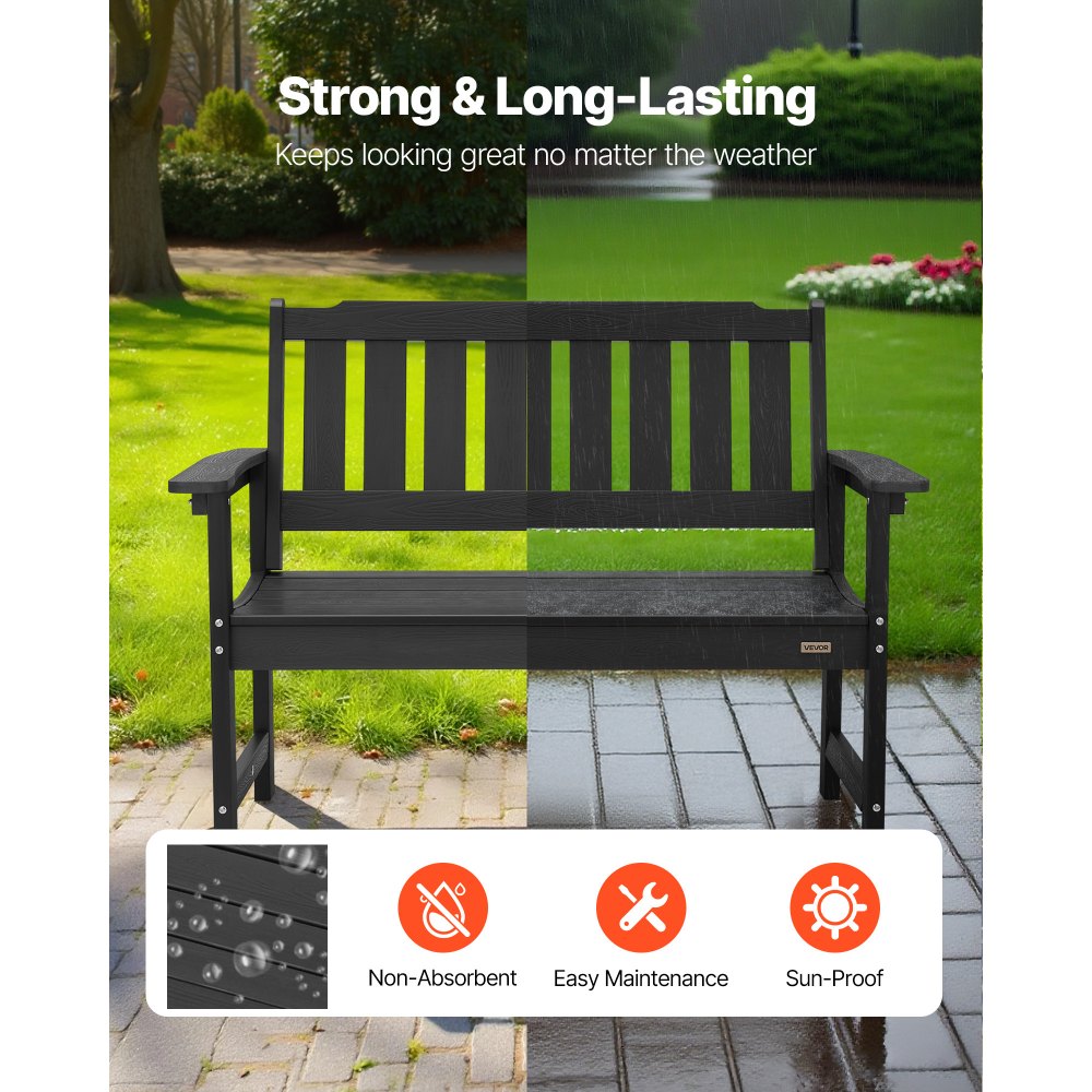 VEVOR Outdoor Patio Bench — Durable 50.5
