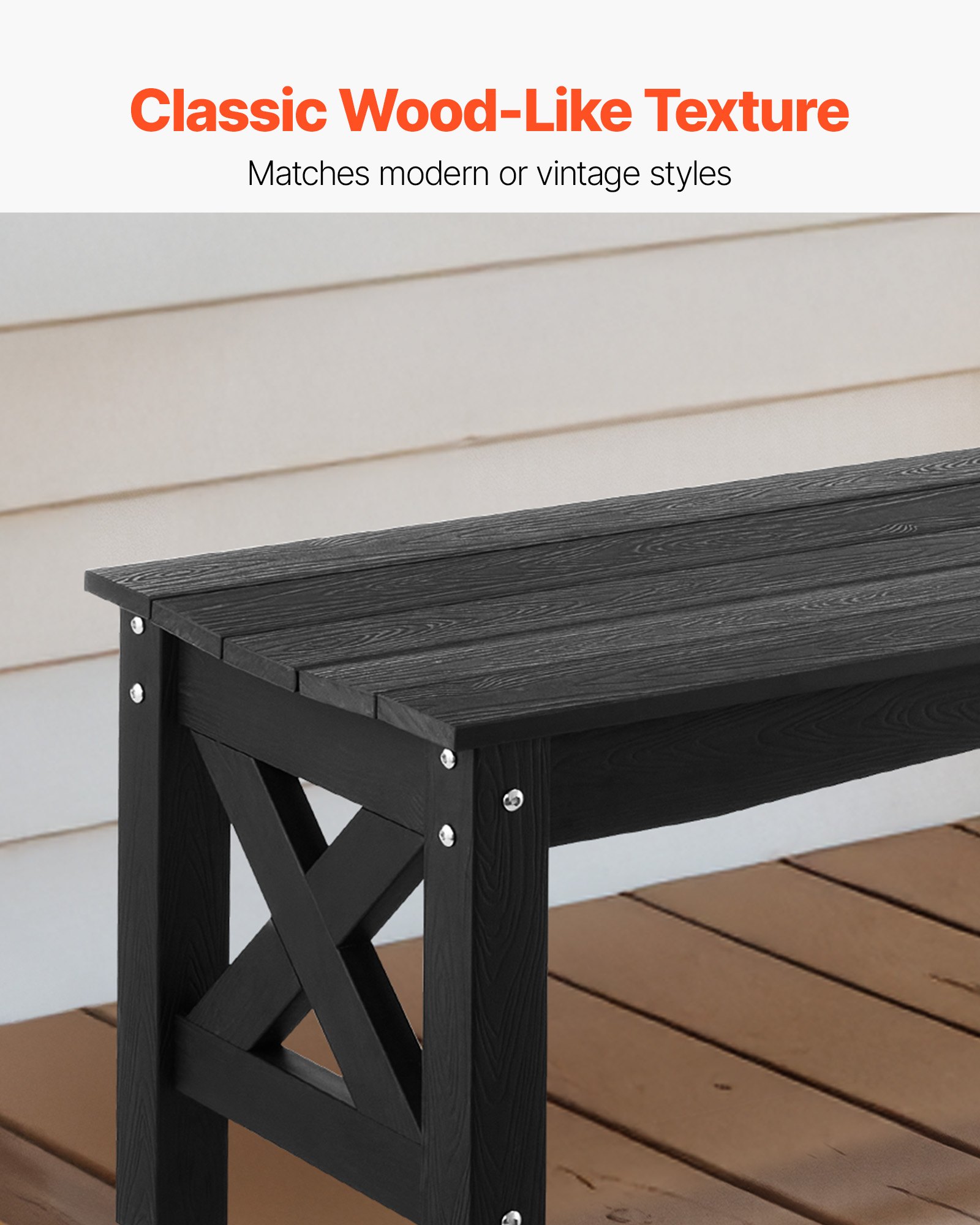 2 Level Bench VEVOR Outdoor Bench, 113 cm, 272 kg Weight Capacity, Weatherproof ...