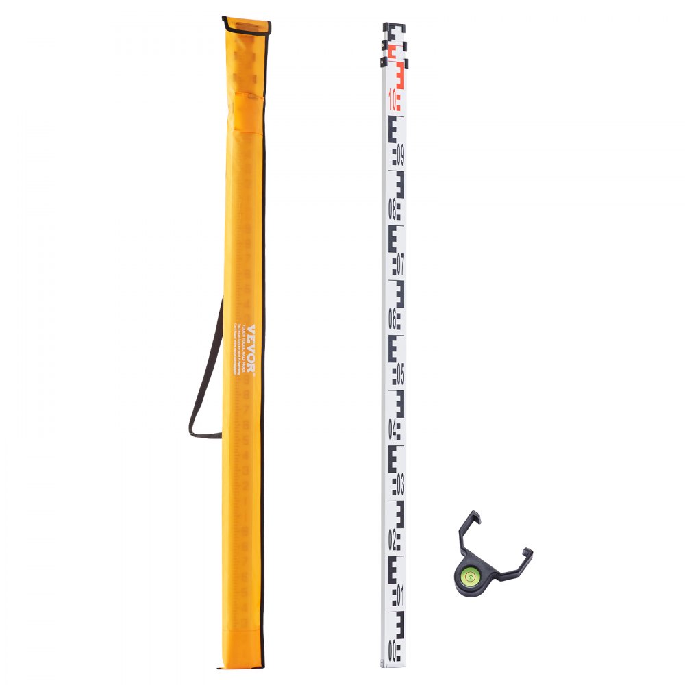 Reference Level Rod VEVOR Aluminum Grade Rod, 3M Metric Telescopic Measuring Rod, Double ...