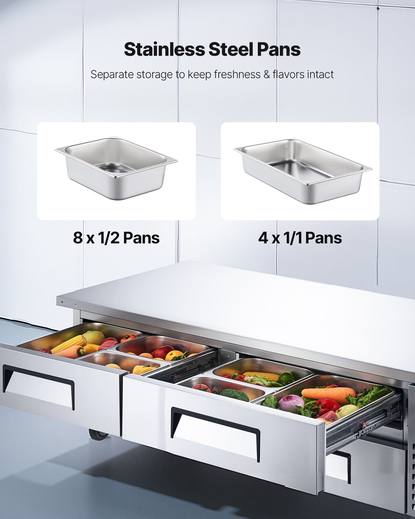 VEVOR Chef Base Refrigerator, 72